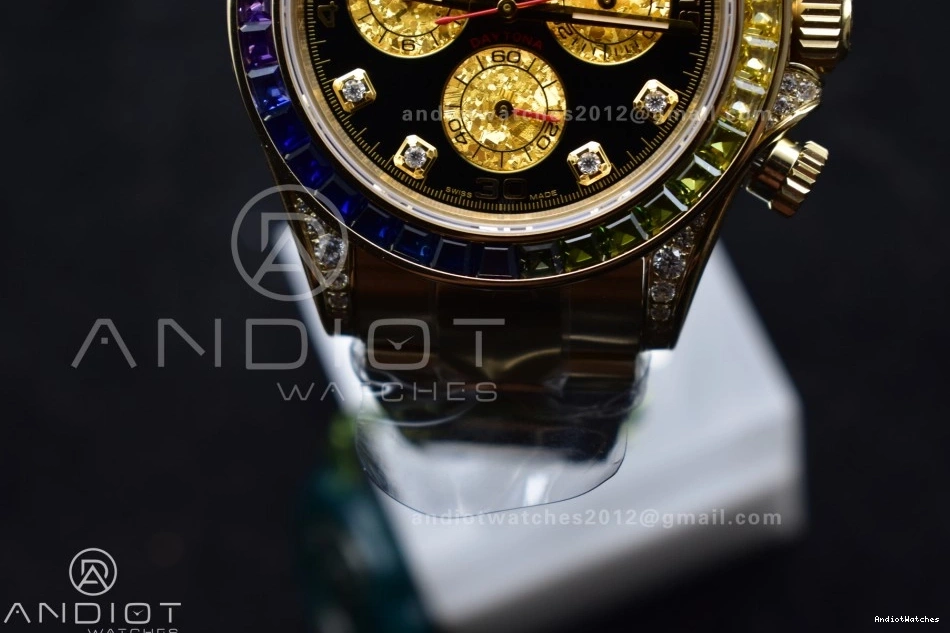 Daytona Best 116598RBOW Dial ZF Edition on SH Diamonds Rainbow 1:1 779 Bracelet YG Timeless Black 0713